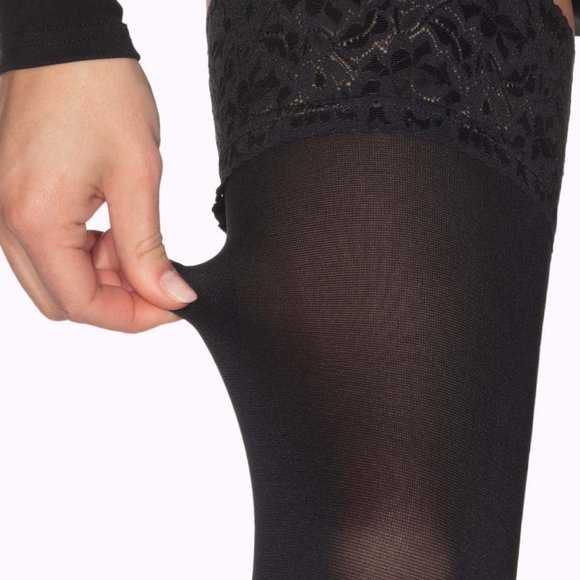 Black tights, thigh highs stockings - Picture 5 of 6